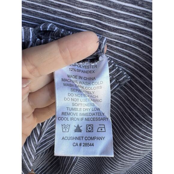 Footjoy Performance Golf Polo Shirt Mens LARGE Gray  Striped Stretch - Picture 5 of 7